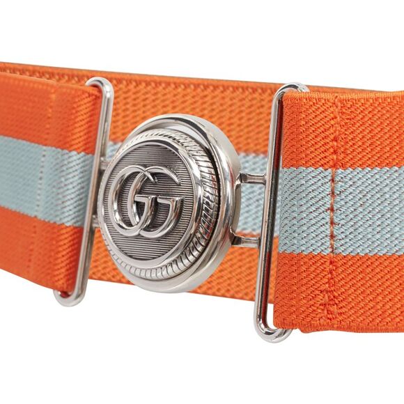 Gucci fabric webbing GG logo buckle elastic belt - Picture 2 of 6